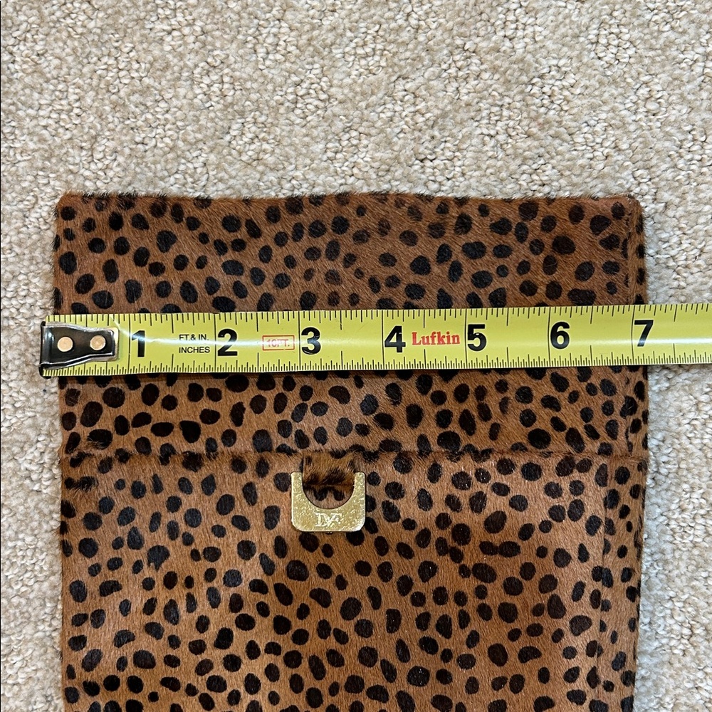 Diane Von Furstenberg Cheetah Print Pony Hair Knee-High Boots 8.5 - Picture 14 of 14
